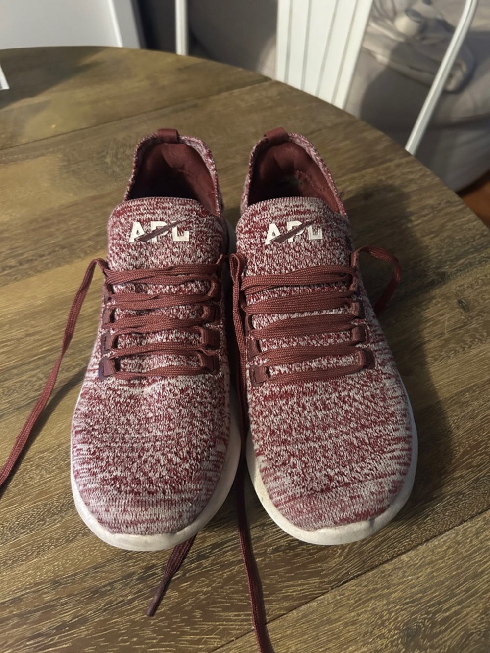 APL TechLoom Knit Sneakers - Maroon/Light Gray